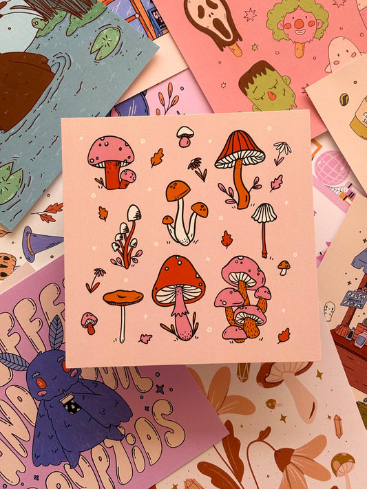 Mushroom Fields 8x8 Print