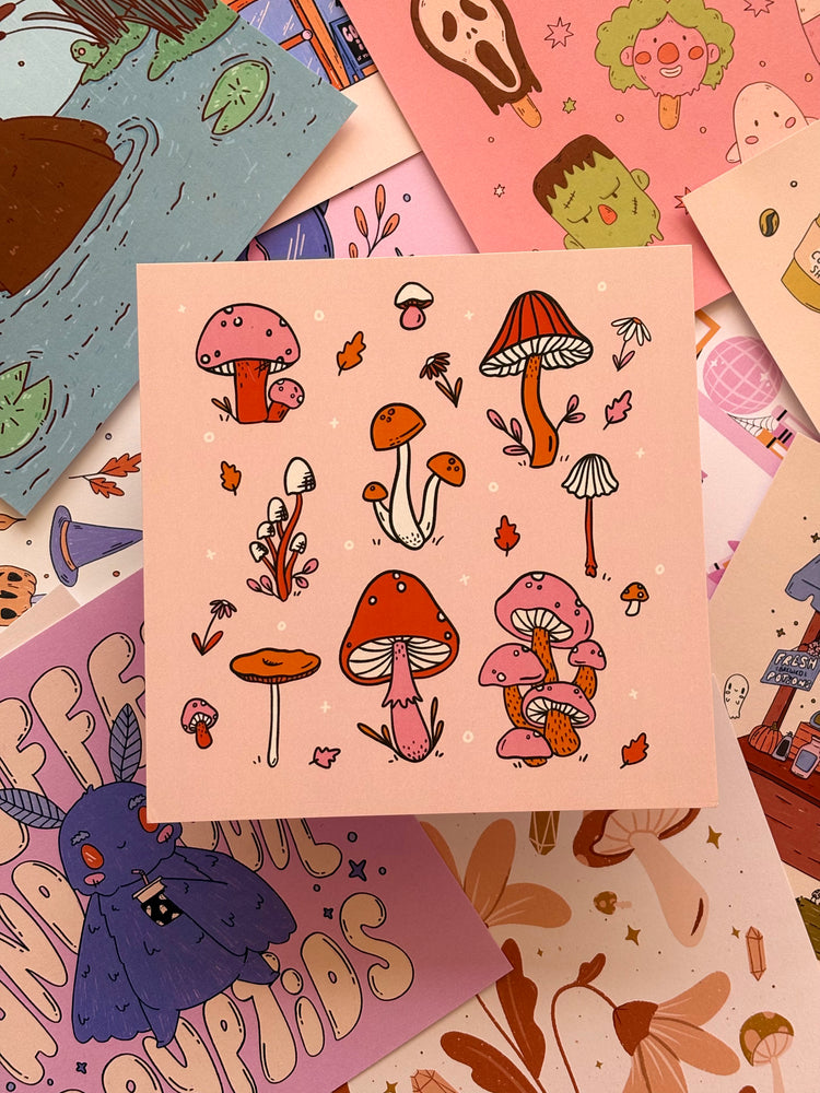 Mushroom Fields 8x8 Print