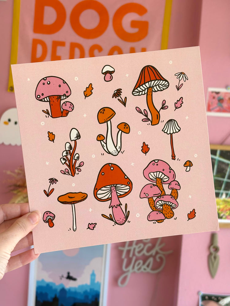 Mushroom Fields 8x8 Print