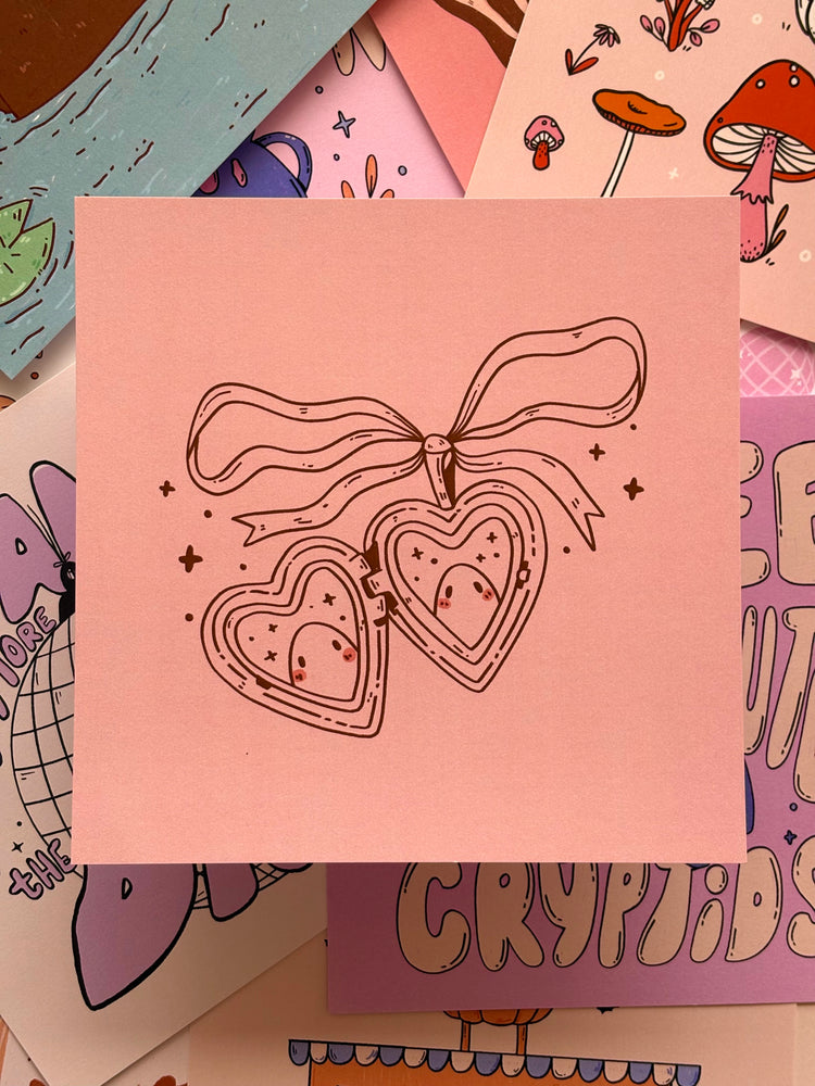 Ghostie Locket 8x8 Print