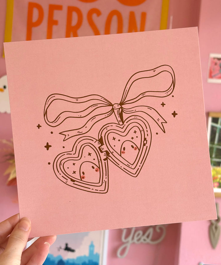 Ghostie Locket 8x8 Print