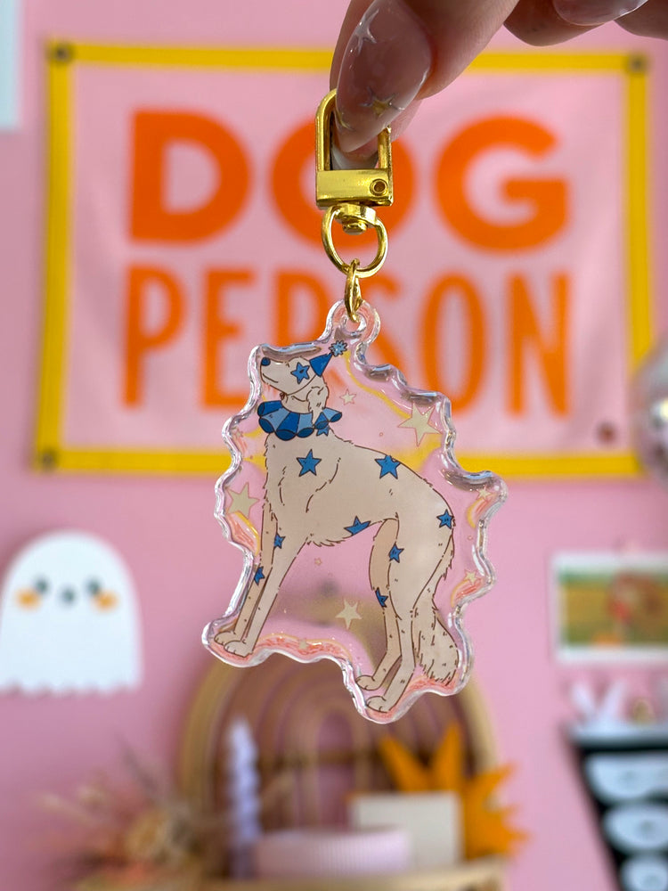 Jester Dog Acrylic Keychain