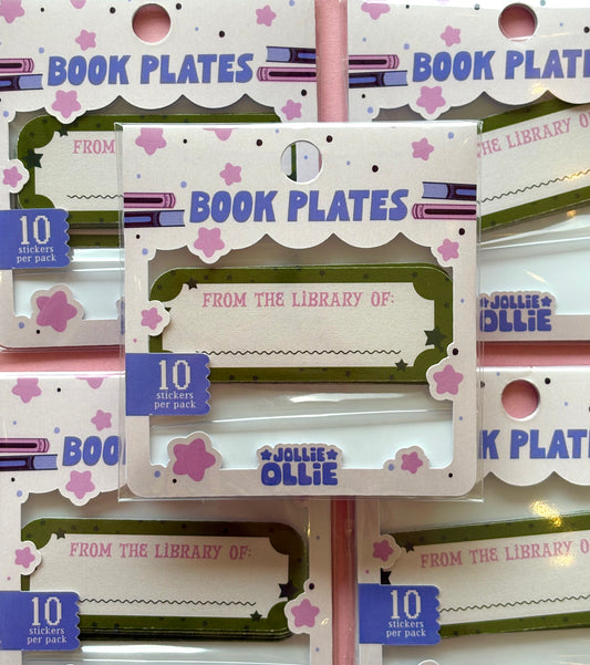 Green Stars Book Plate Stickers