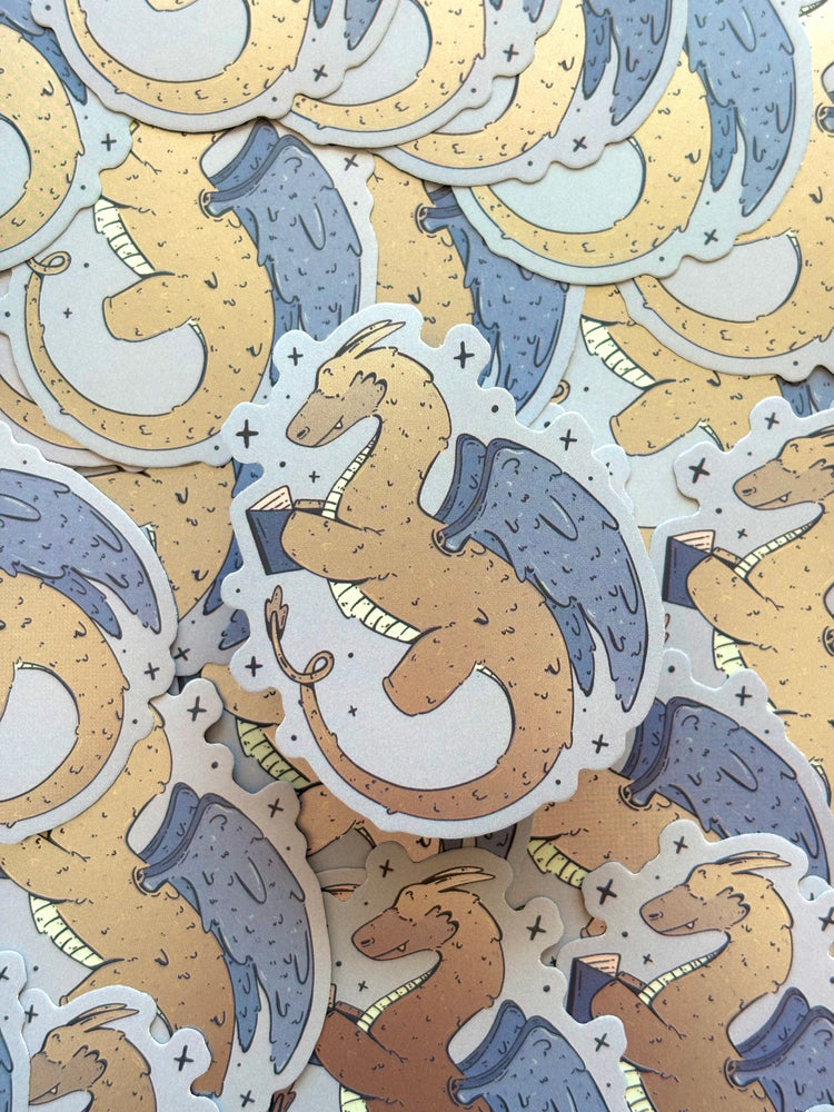 Reading Dragon Sticker