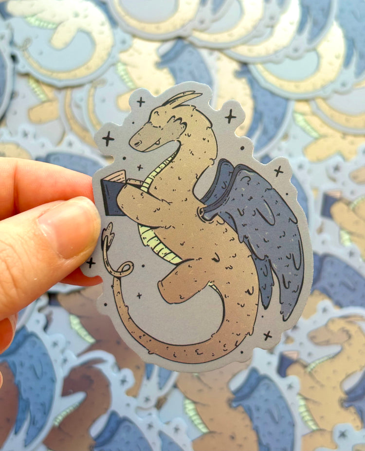 Reading Dragon Sticker