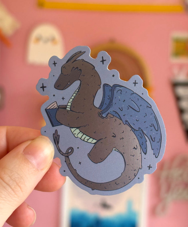 Reading Dragon Sticker