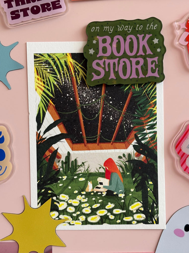 Green Stars Bookstore Acrylic Fridge Magnet