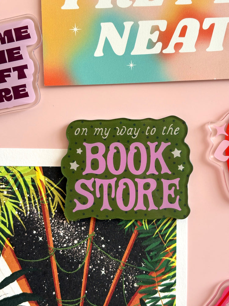 Green Stars Bookstore Acrylic Fridge Magnet