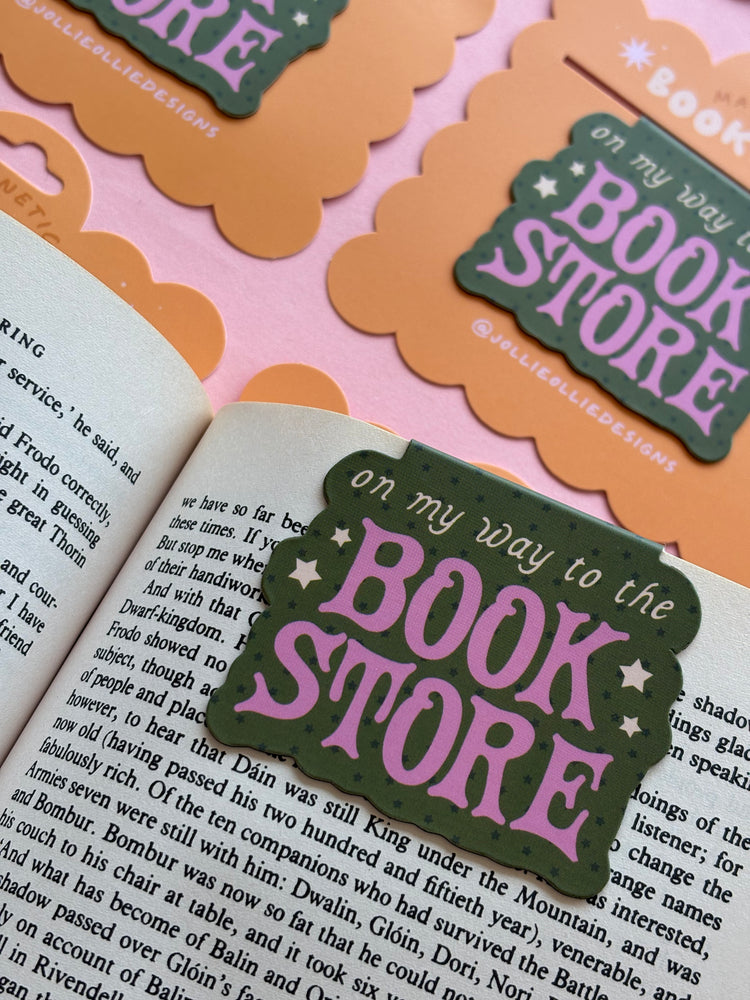 Green Stars Bookstore Magnetic Bookmark