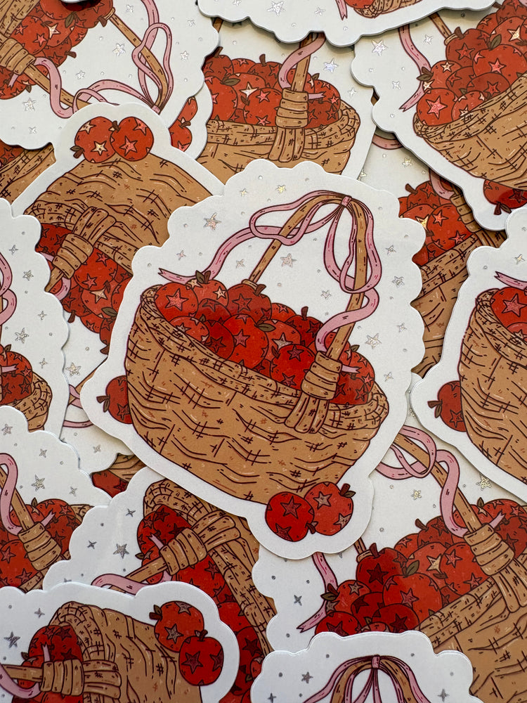 Starry Apple Basket Sticker