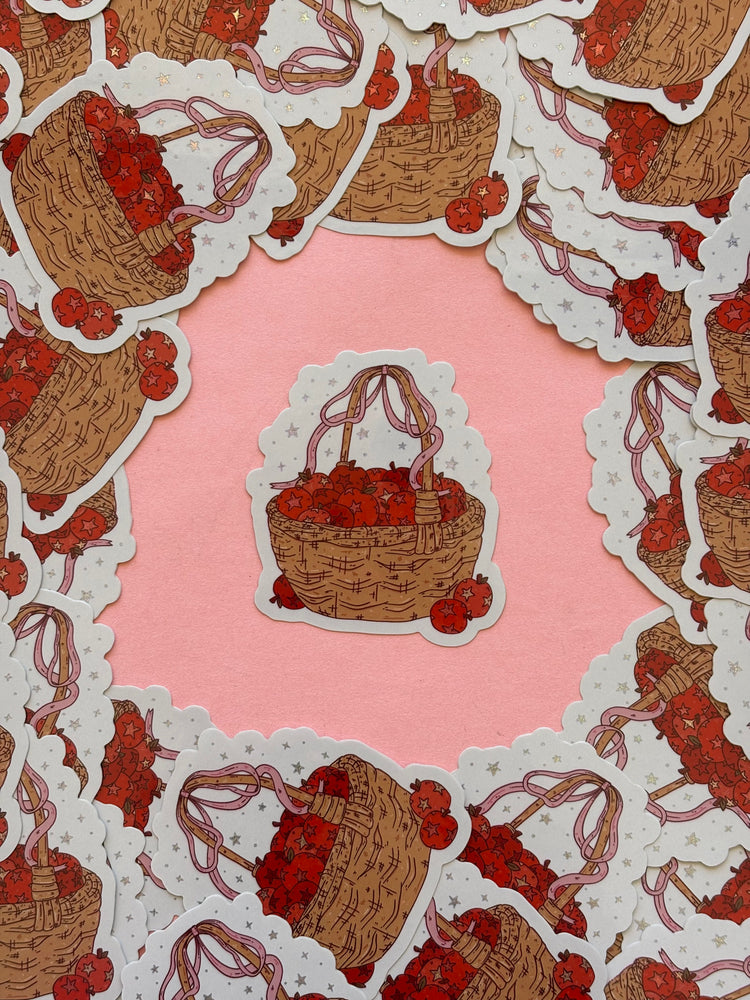 Starry Apple Basket Sticker