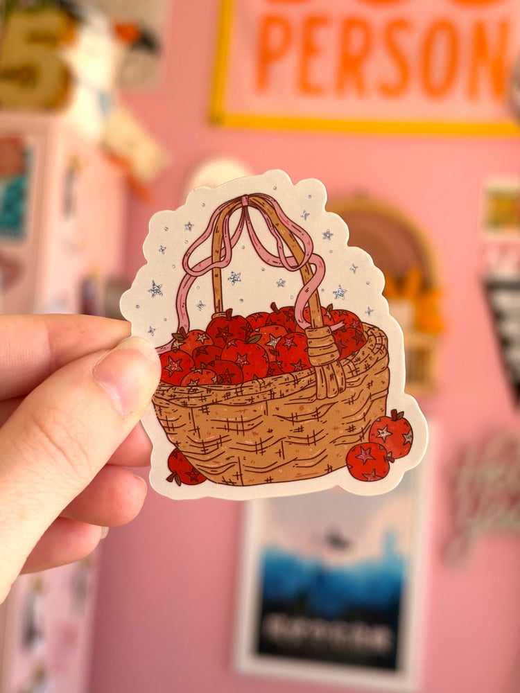 Starry Apple Basket Sticker