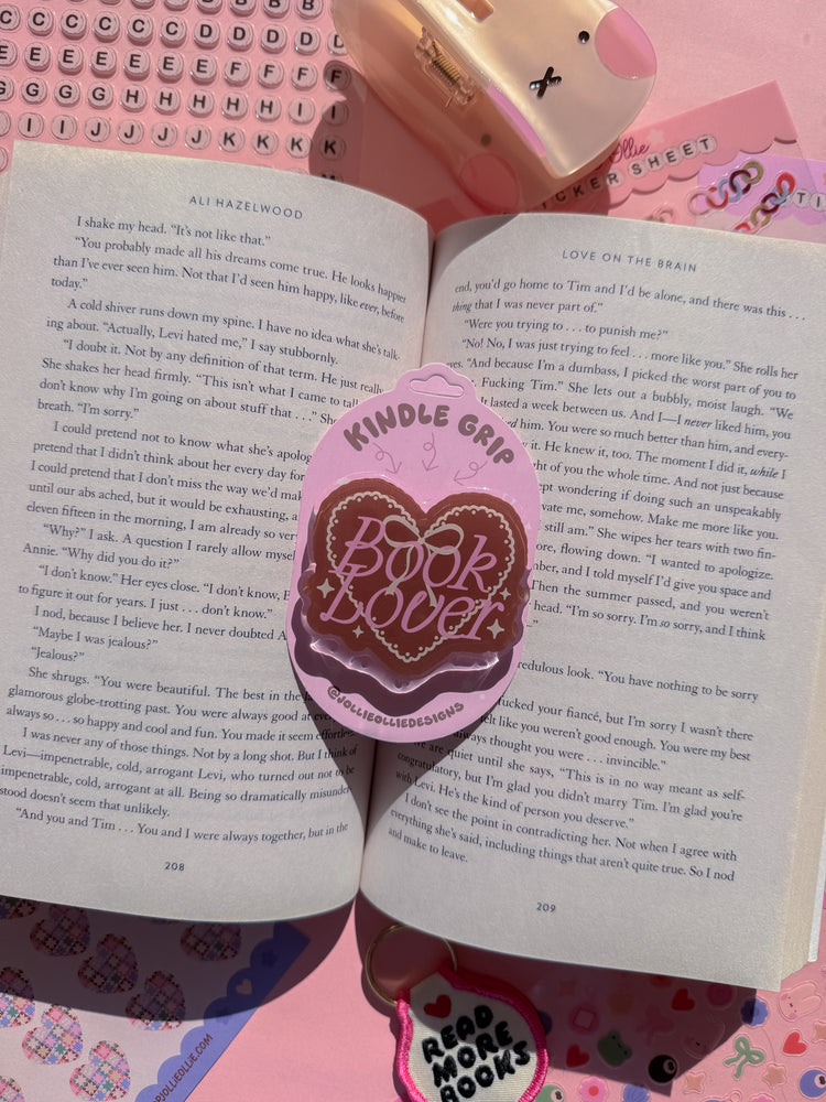 Brown Book Lover Phone & Kindle Grip