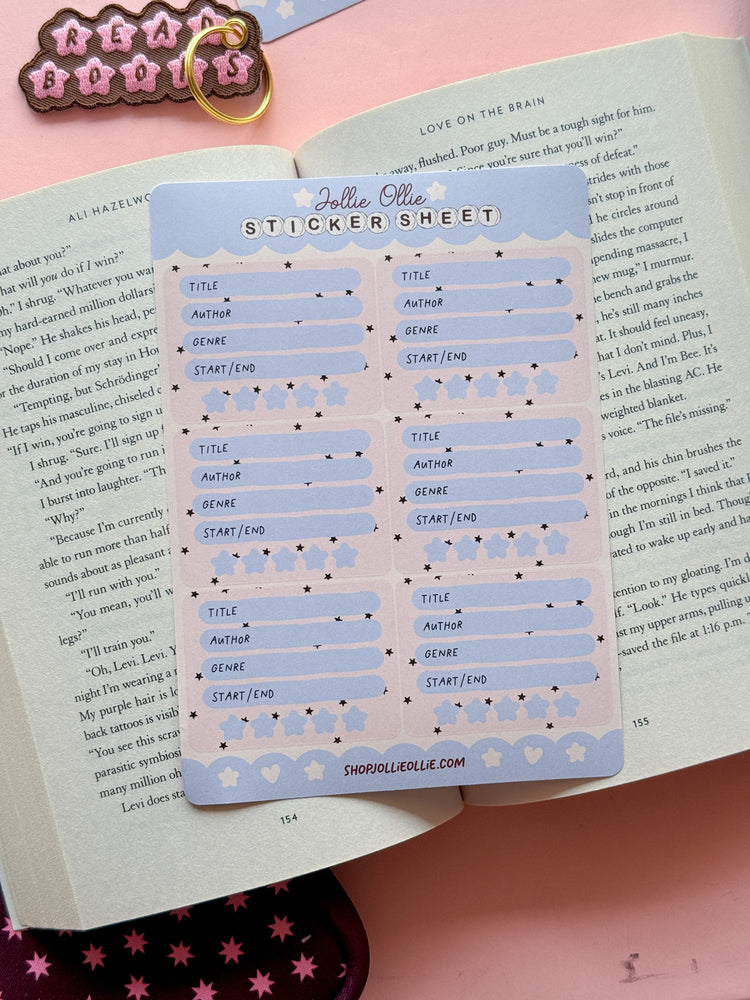Blue Star Book Review Sticker Sheet