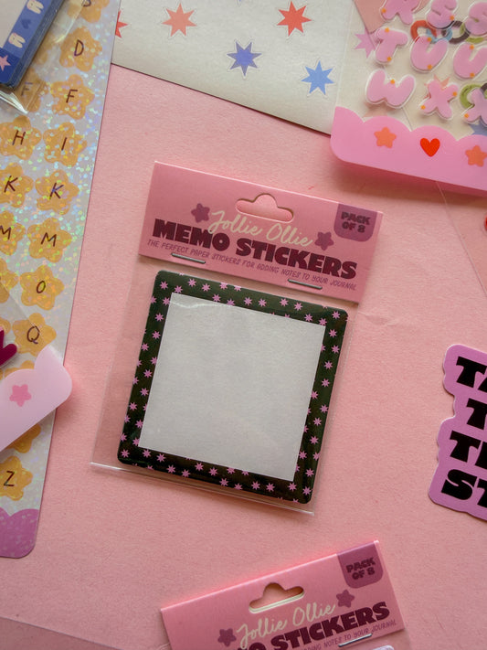 Maroon Stars Memo Sticker Pack