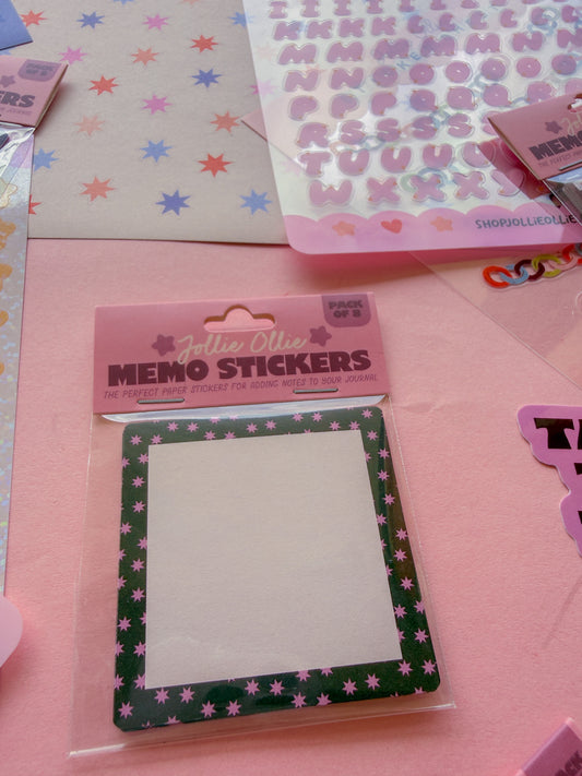 Maroon Stars Memo Sticker Pack