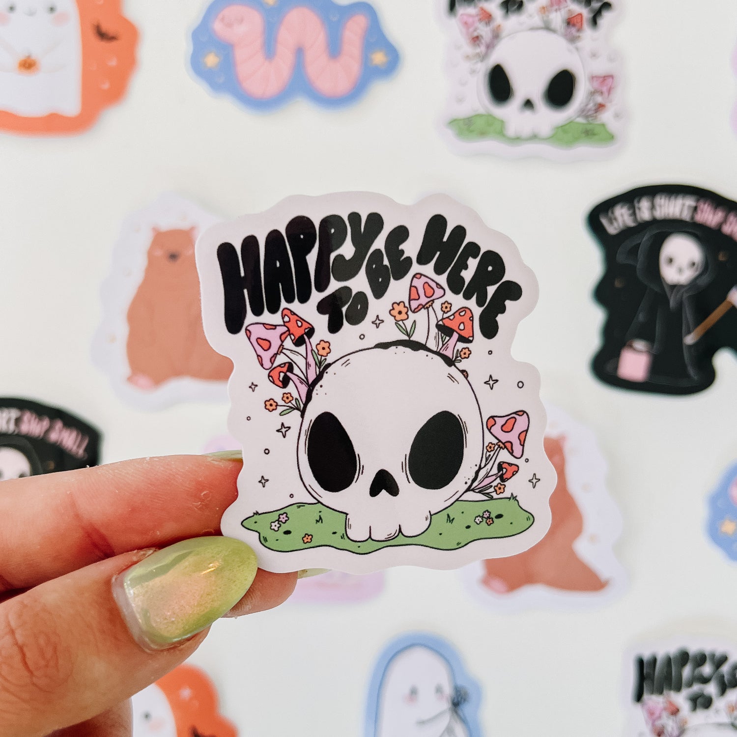 Hefe Sticker Happy To Be Here Sticker – Shop Jollie Ollie