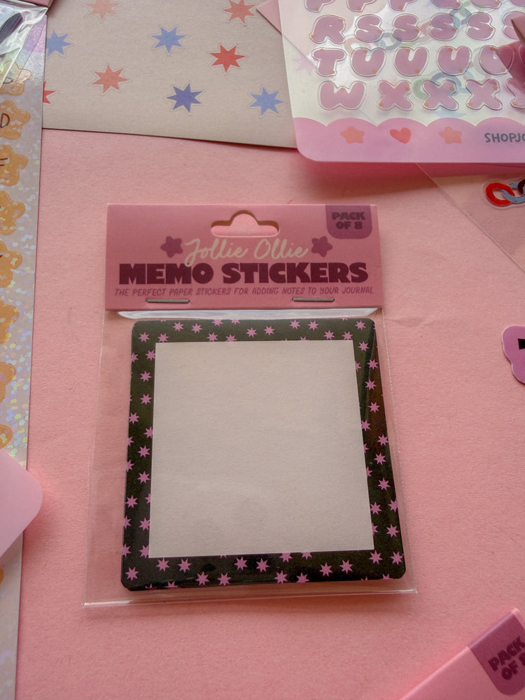 Maroon Stars Memo Sticker Pack