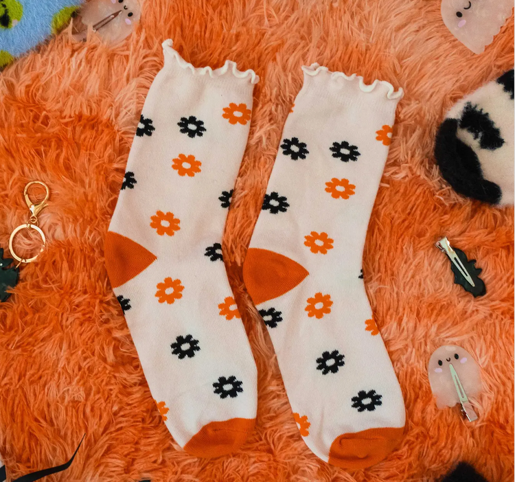 Halloween Flower Socks