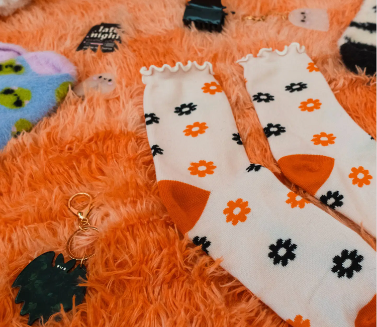 Halloween Flower Socks