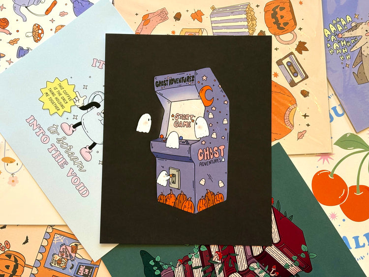 Ghostly Arcade Machine 8x10 Print