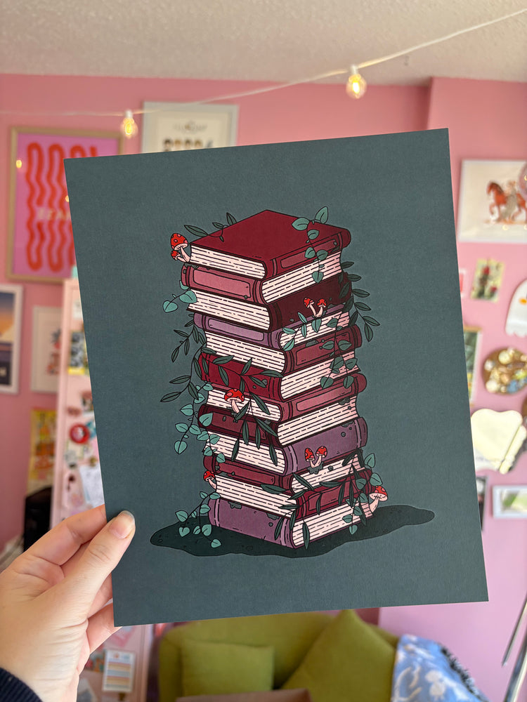 Book Stack 8x10 Print