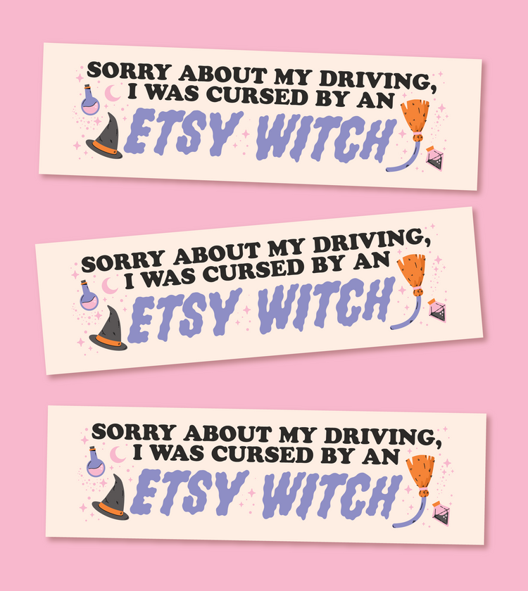 Etsy Witch Curse MAGNETIC Bumper Sticker