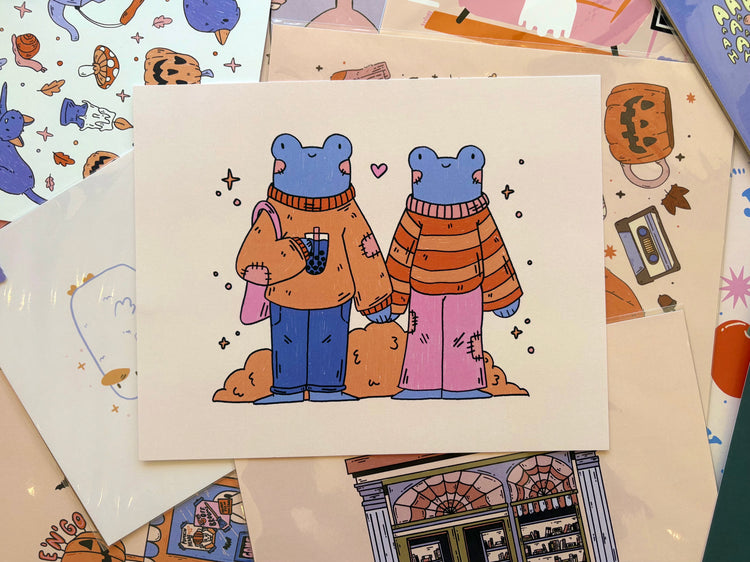 Froggie Friends Print
