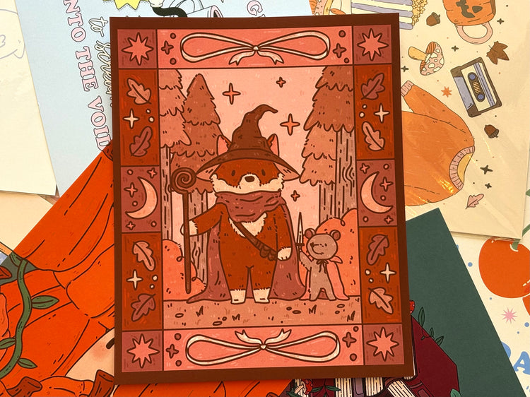 Fox + mouse Travelers 8x10 Print