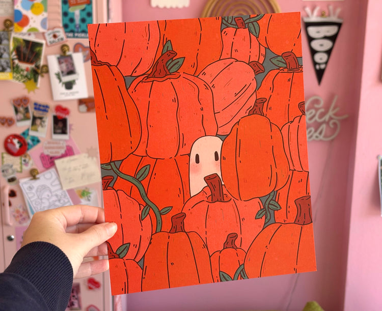 Pumpkin Patch Ghost 8x10 Print