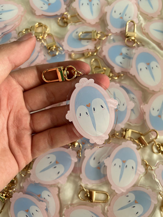 Portrait of Two Ghosts Keychain