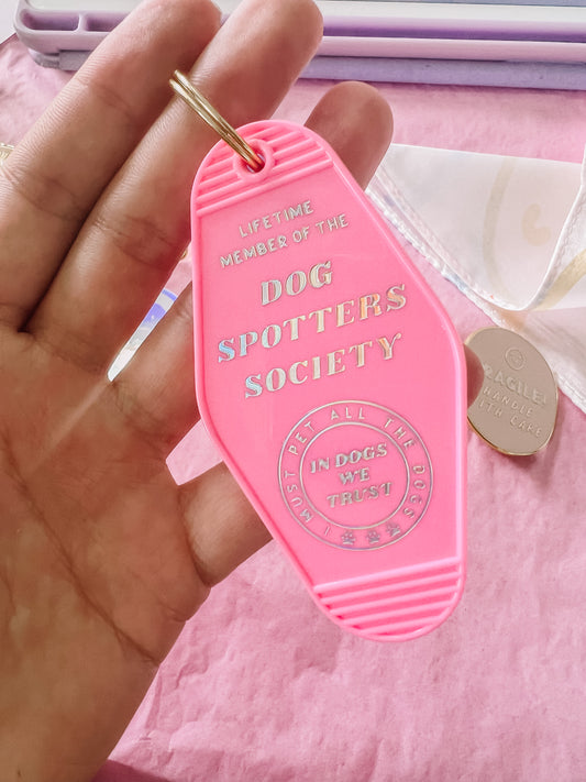 Pink Dog Spotter's Club Keychain