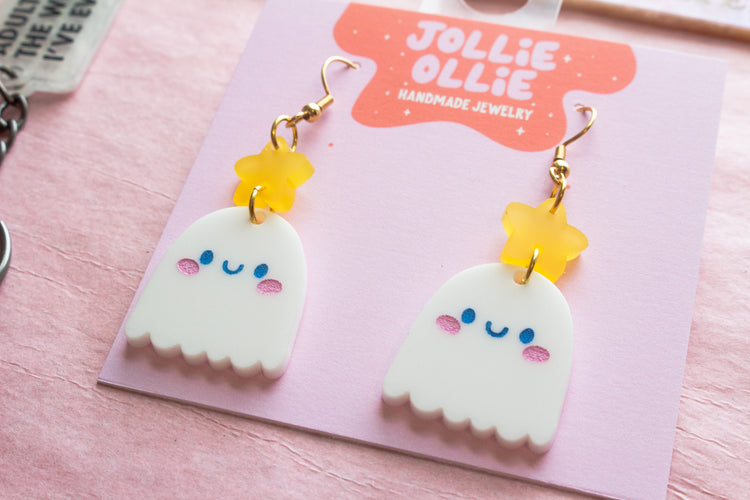 Starry Time Ghost Earrings