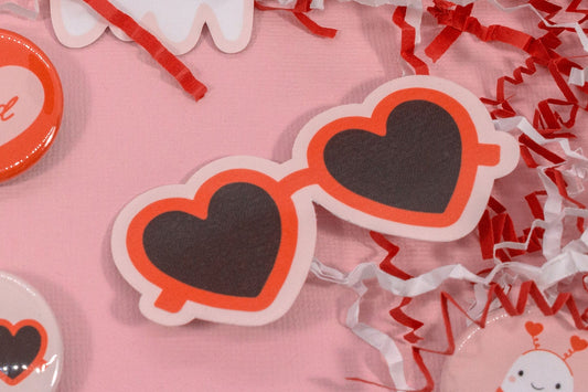 Heart Eye Sunglasses Valentine Sticker