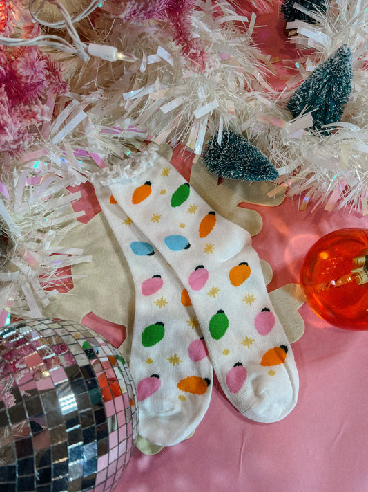 Holiday Lights Ruffle Socks